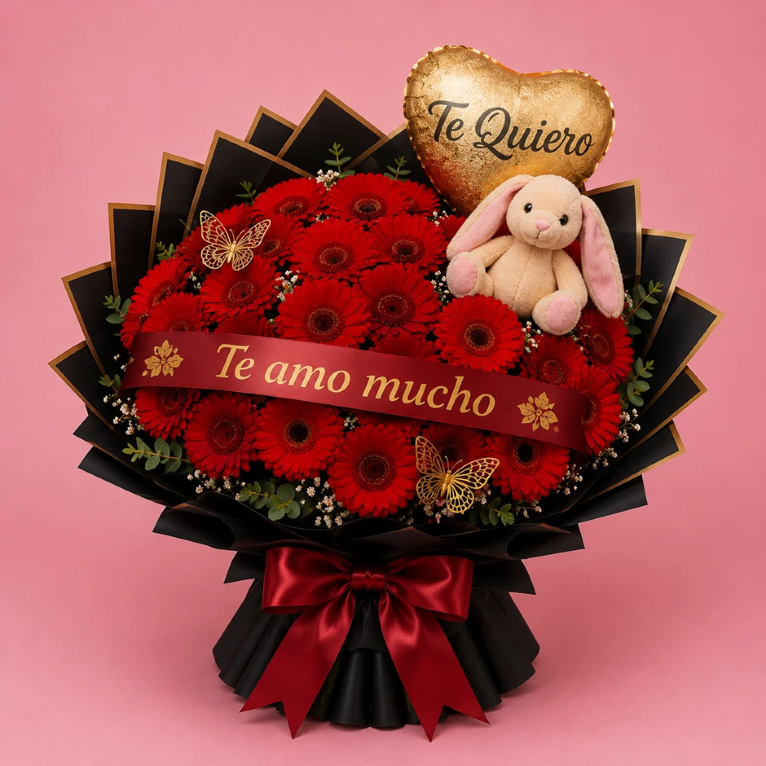 Bouquet Pasión Roja todoenglobo.com.mx
