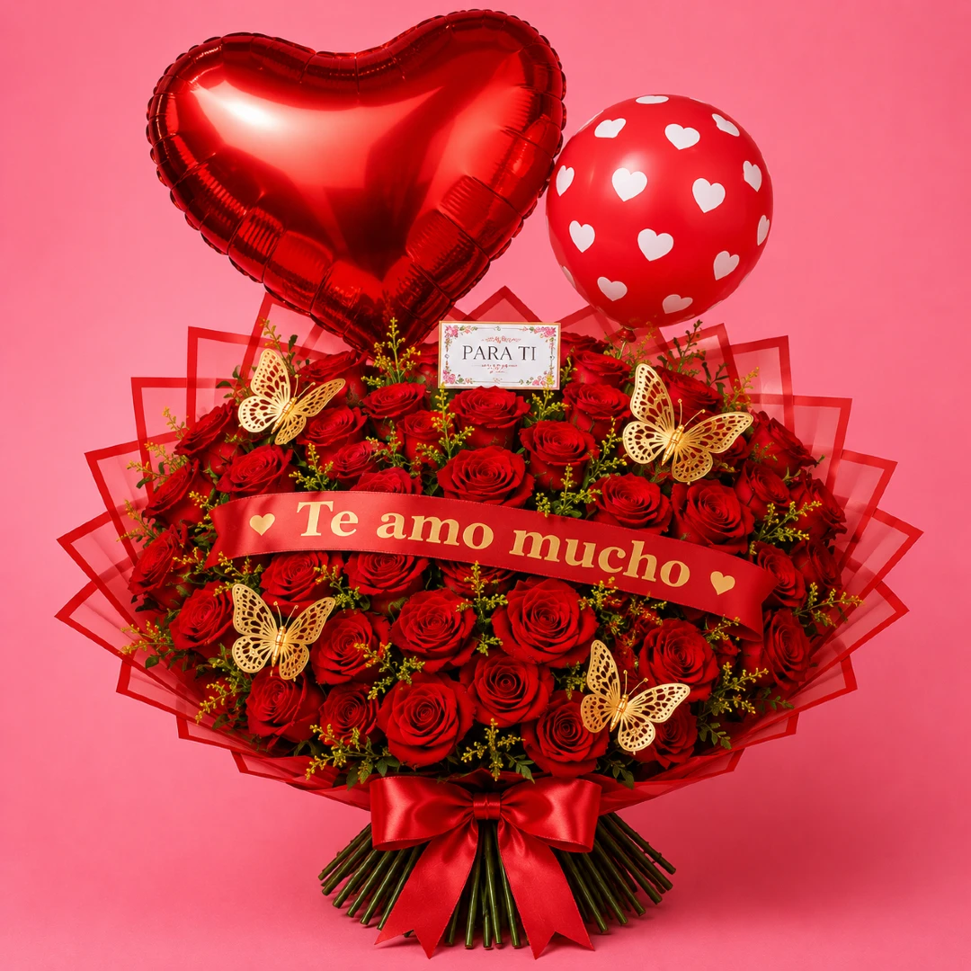 Ramo Corazón de Amor todoenglobo.com.mx